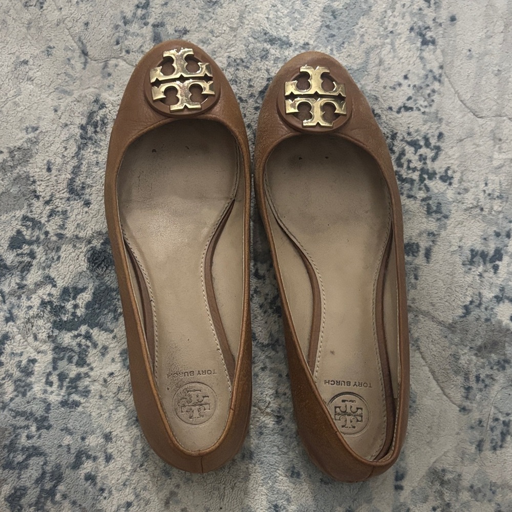 Tory Burch Tan Leather Flats